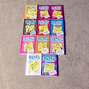 11 book set of dork diaries.